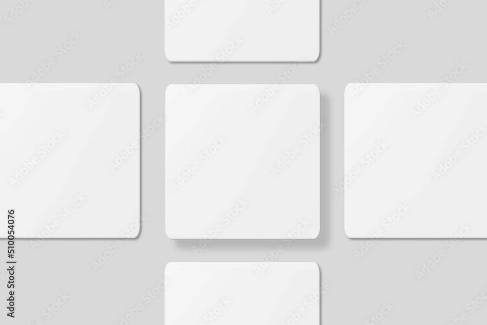 Blank square business card for mockup. 3D Render. Blank square business card for mockup. 3D Render.