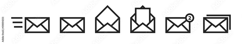 Set of mail icon. Envelope icons. Letter envelope symbol. Vector ...