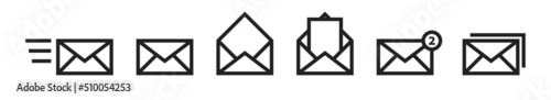 Set of mail icon. Envelope icons. Letter envelope symbol. Vector illustration.