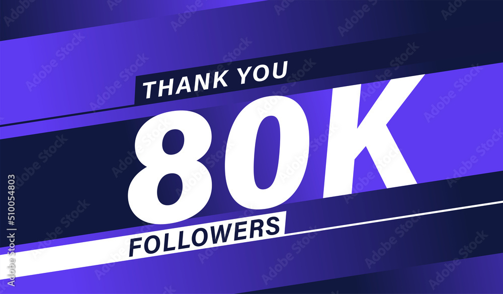 Thank you 80K followers modern banner design vectors