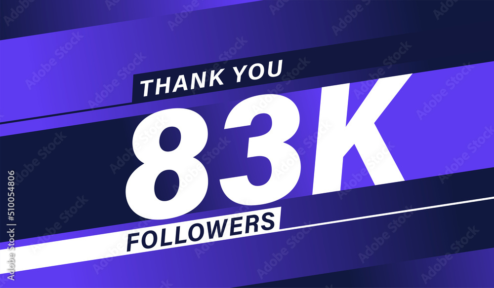 Thank you 83K followers modern banner design vectors
