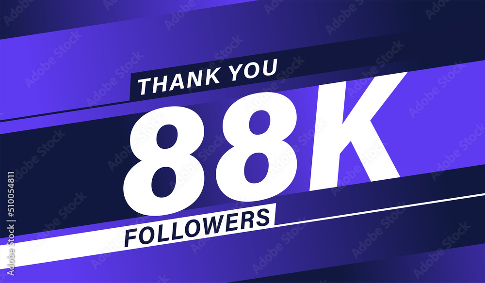Thank you 88K followers modern banner design vectors