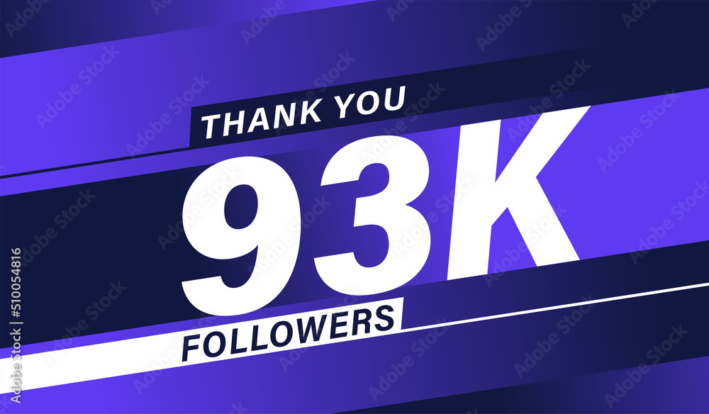 Thank you 93K followers modern banner design vectors