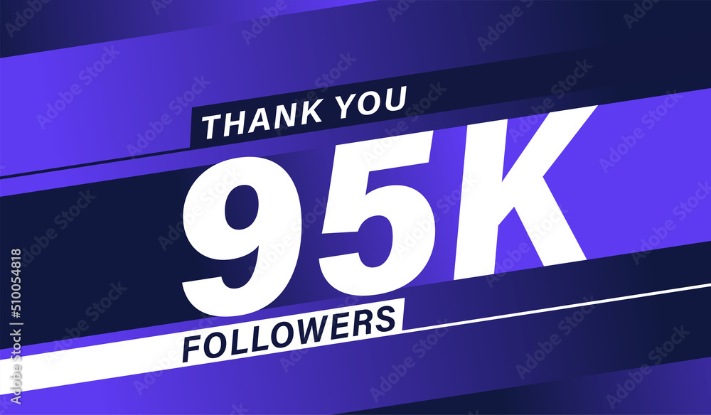 Thank you 95K followers modern banner design vectors