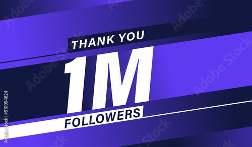 Thank you 1 million followers, modern banner design vectors