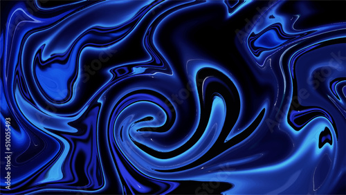Marbled blue abstract background. Liquid marble pattern.