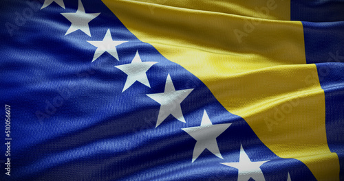 Bosnia and Herzegovina national flag background illustration. Symbol of country photo