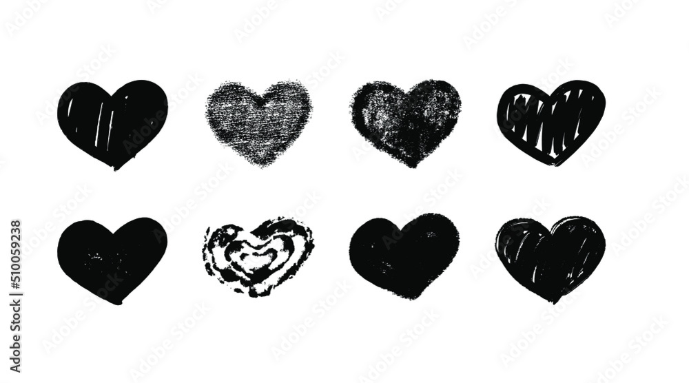 Heart Icons Set, hand drawn icons and illustrations for valentines and wedding Heart Icons Set, hand drawn icons and illustrations for valentines and wedding
