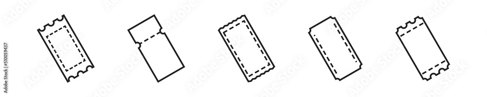 Fototapeta premium Ticket icon set. Coupon symbol collection. Line ticket icons. Vector illustration.