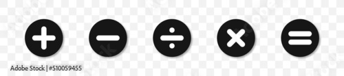 Calculator symbol collection. Mathematic symbol set. Math sign icons. Vector illustration.