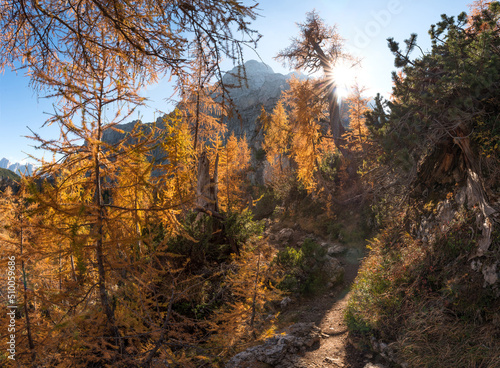 Autumn at Slemenova Spica in the Julian Alps mountains