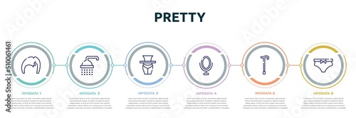 Photos pretty concept infographic design template
