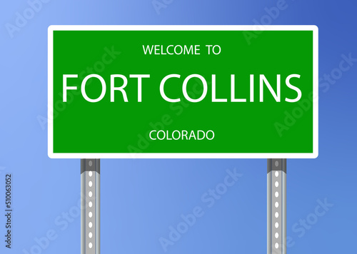 Vector Signage-Welcome to Fort Collins, Colorado	