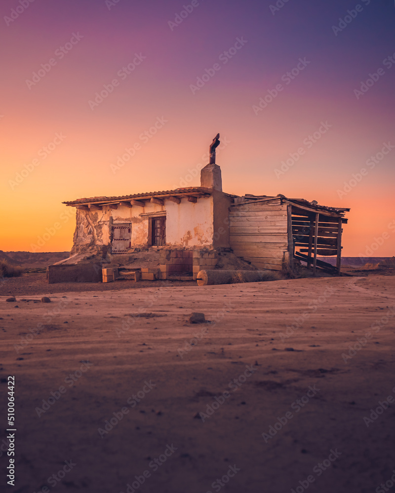 Abandoned shed in the Spanish desert (Bardenas Reales)