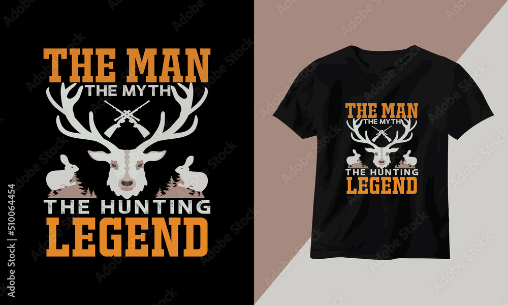 hunting t-shirt design with illustrations.