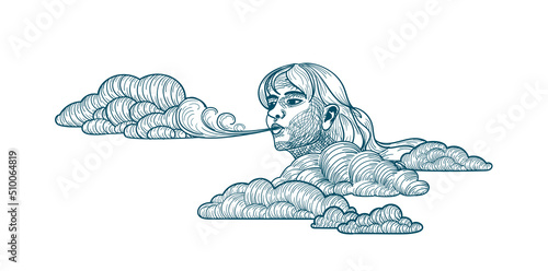 Wind. The weather gods blow on the clouds and create wind whirlwinds.