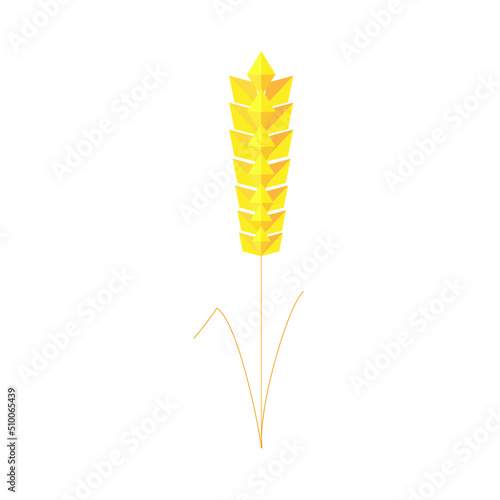 Stylized ear of wheat on a white background.