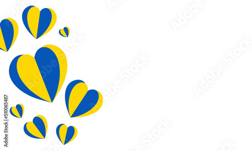 Ukraine flag heart isolated on white background for banner   website head etc.