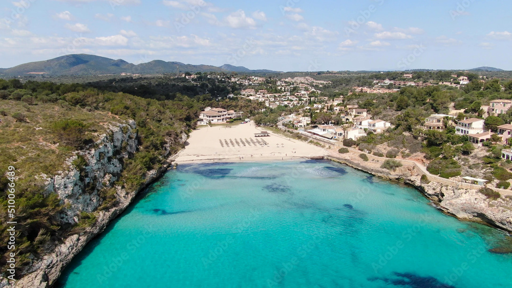 Beautiful view of the seacoast of Majorca with an amazing turquoise sea, in the middle of the nature. Concept of summer, travel, relax and enjoy	