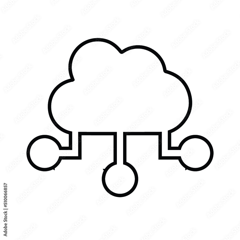 Cloud, storage, big data outline icon. Line art vector. Cloud, storage, big data outline icon. Line art vector.