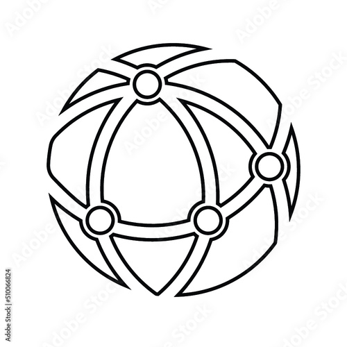 Cdn, global, big data line icon. Outline vector.
