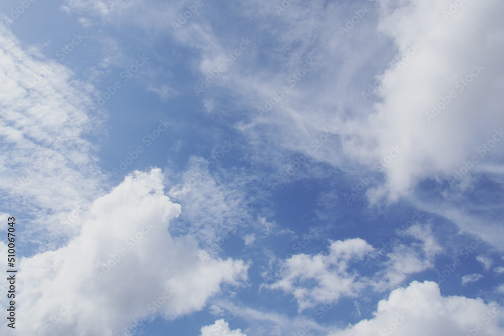 Abstract image of sky and white clouds in summer. for use as a background