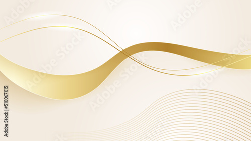 Abstract soft golden wave curve lines background © Roisa
