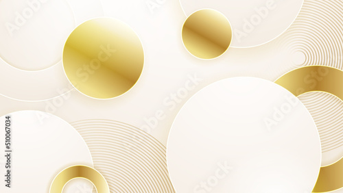 Abstract soft golden circle lines background