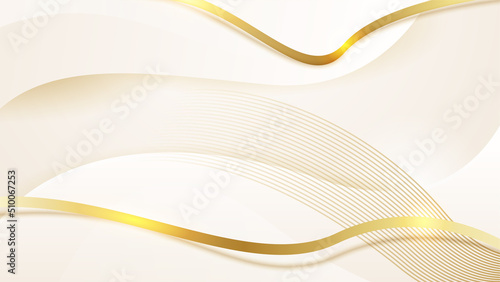 Abstract soft golden wave curve lines background