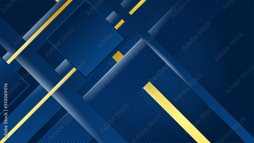Modern luxury dark blue abstract background with gold lines and ...