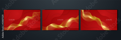 Modern red gold background vector