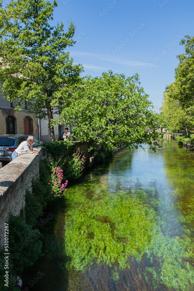 Fototapeta premium European canal clear water French stream 