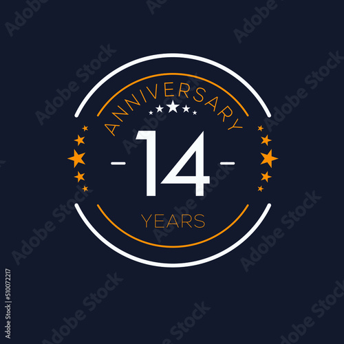 14 years anniversary celebration Design, Vector illustration.