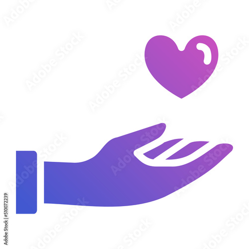 Charity flat gradient icon. Can be used for digital product, presentation, print design and more.