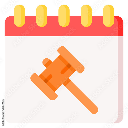 Calendar Schedule Auction flat icon. Can be used for digital product, presentation, print design and more.