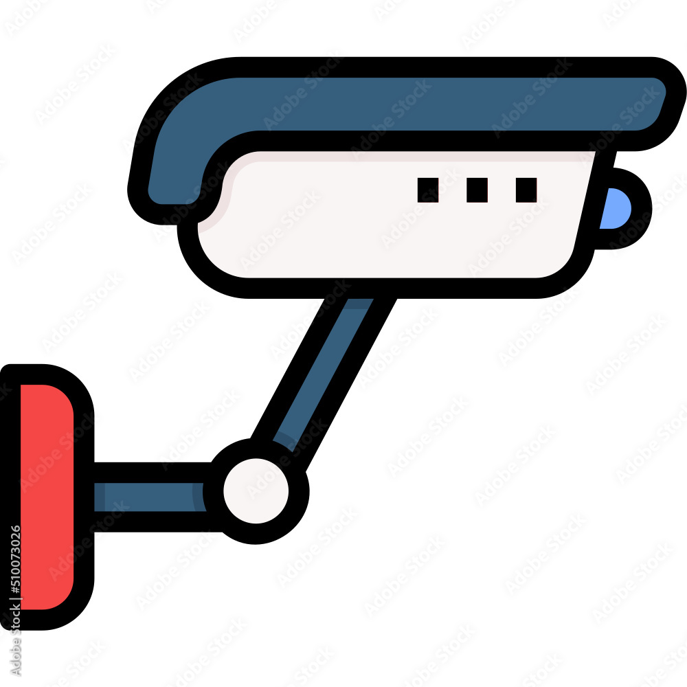 Cctv filled line color icon. Can be used for digital product, presentation, print design and more. Cctv filled line color icon. Can be used for digital product, presentation, print design and more.