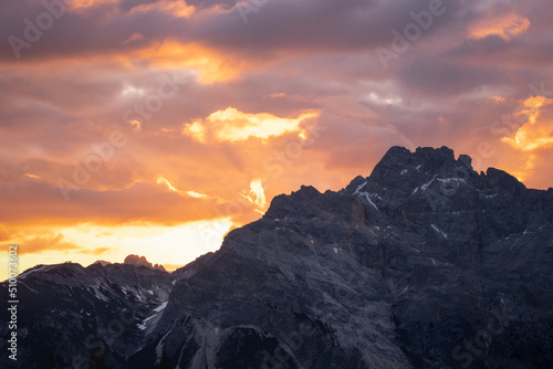 Bergkette Marmarole Punta Sorapis in den Dolomiten nahe Lago Federa