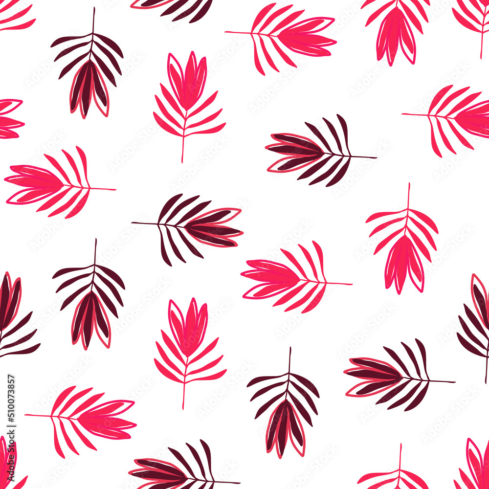 Tropical flowers seamless pattern. Tropical palm leaves wallpaper. Tropical flowers seamless pattern. Tropical palm leaves wallpaper.