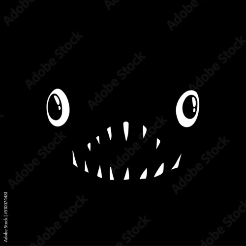 Terror face on dark background