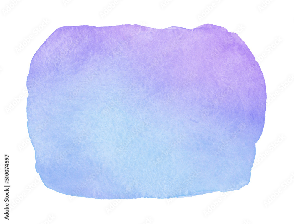 Abstract blue violet watercolor painting with stains and paper texture