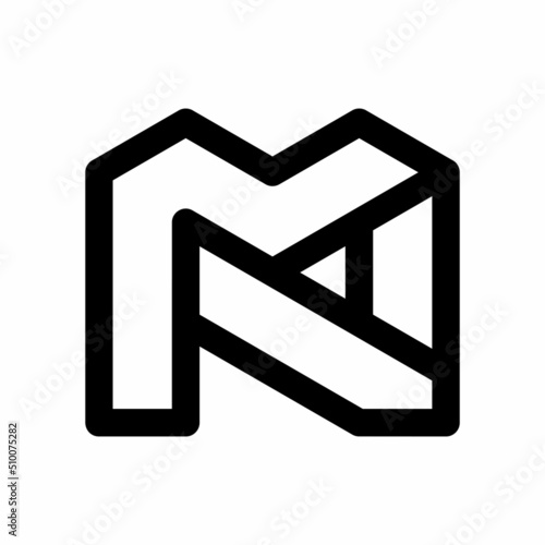 Letter MN Initial Linked Modern Monogram Line Corporate Logo