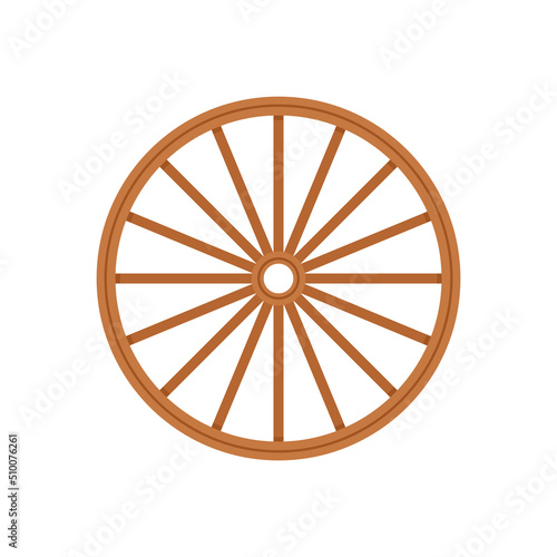 Wood wheel vector. Wood wheel on white background.