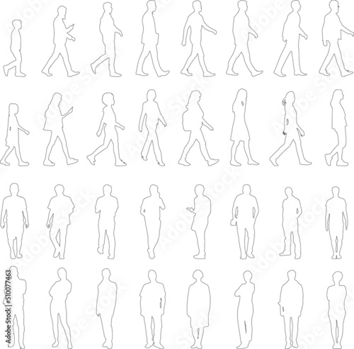 silhouette people on white background ,illustration