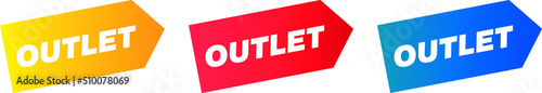 outlet tag set yellow red and blue