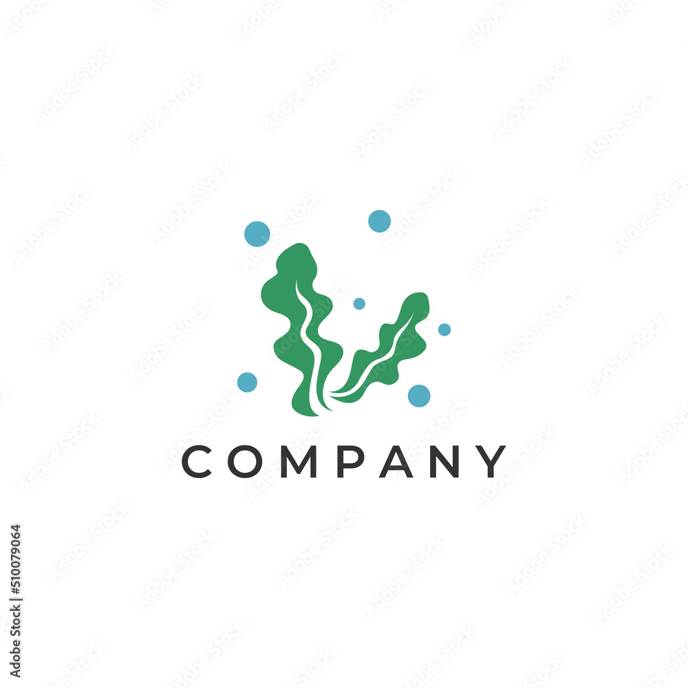 Seaweed logo with template illustration vector design. Seaweed logo with template illustration vector design.