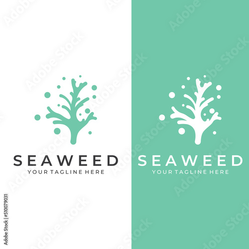 Seaweed logo with template illustration vector design.