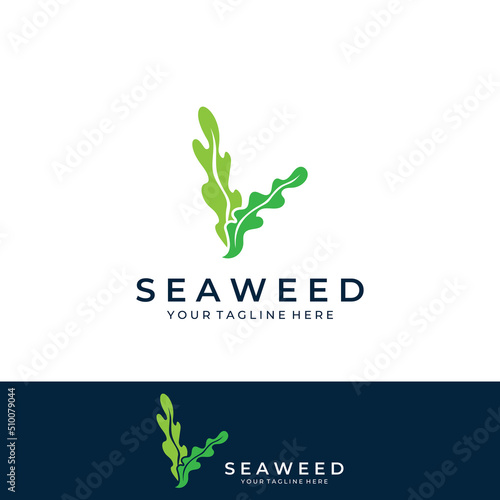 Seaweed logo with template illustration vector design.