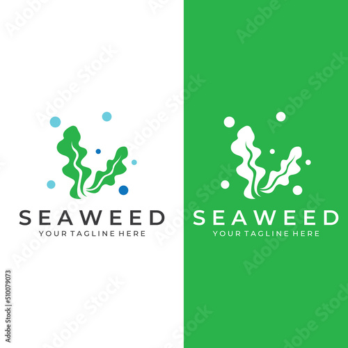 Seaweed logo with template illustration vector design.