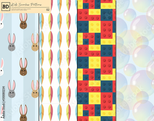 Kids Seamless Pattern Set