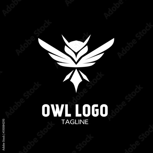 Black and white owl logo